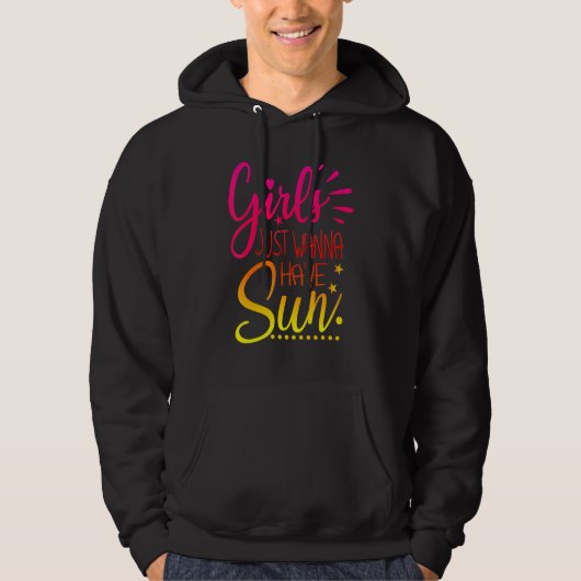 Mädchen Wollte zu Sun Beach Vacation Essentials Hoodie (Vorderseite)