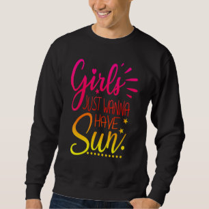 Mädchen Wollte zu Sun Beach Vacation Essentials Sweatshirt
