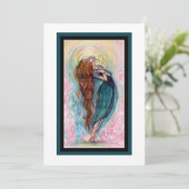 "Mädchen Worshiping." Flache Karte (Stehend Vorderseite)