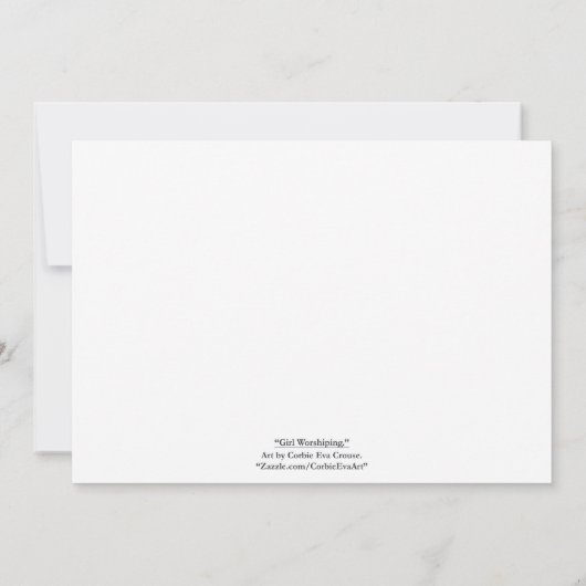 "Mädchen Worshiping." Flache Karte (Rückseite)