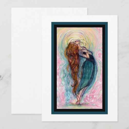 "Mädchen Worshiping." Flache Karte (Vorne/Hinten)