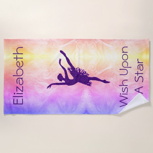 Mädchen wünschen sich ein Star Ballerina Beach Han Strandtuch (Vorderseite)