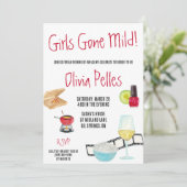 Mädchen wurden Mild! Lustige Nacht in Bachelorette Einladung (Stehend Vorderseite)