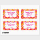 Mädchen Zickzag-Namensklasse Rechteckiger Aufkleber (Blatt)