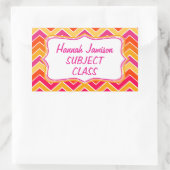 Mädchen Zickzag-Namensklasse Rechteckiger Aufkleber (Tasche)