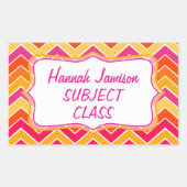 Mädchen Zickzag-Namensklasse Rechteckiger Aufkleber (Vorderseite)