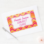 Mädchen Zickzag-Namensklasse Rechteckiger Aufkleber (Umschlag)