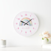 Mädchen Zimmer Cute Boho Regenbogen Große Wanduhr (Zuhause)