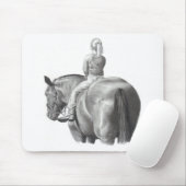 MÄDCHEN ZU PFERD: BLEISTIFT-KUNST: REALISMUS MOUSEPAD (Mit Mouse)