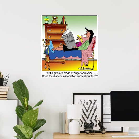 Mädchen, Zucker, Gewürze und Diabetes Poster (Heimbüro)