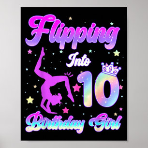 Mädchen zum 10. Geburtstag Turnen 10 Jahre alt Poster