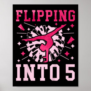 Mädchen zum 5. Geburtstag Cheerleading Fünf Jahre Poster