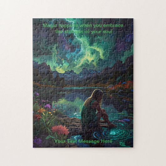 Mädchen zur ruhigen Zeit am Fluss Puzzle (Vertikal)
