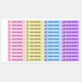 Mädchen zurück zur Niedlichen magischen Einhornfar Etiketten (Blatt)