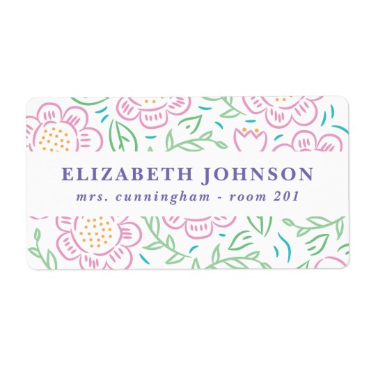 Mädchen zurück zur Schule Blumensiegel 2 (Vorne)