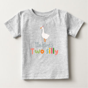 Mädchen Zwei Alberne Gänse 2. Geburtstag Baby T-shirt