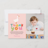 Mädchen Zwei Alberne Gänse 2. Geburtstag Foto Dankeskarte (Vorderseite)