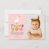 Mädchen Zwei Alberne Gänse 2. Geburtstag Foto Dankeskarte (Vorderseite)