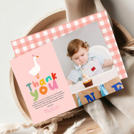 Mädchen Zwei Alberne Gänse 2. Geburtstag Foto Dankeskarte