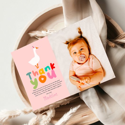 Mädchen Zwei Alberne Gänse 2. Geburtstag Foto Dankeskarte