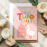 Mädchen Zwei Alberne Gänse Rosa Erster Geburtstag