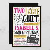 Mädchen zwei Legit zu beenden Einladung, 2. Geburt Einladung (Vorne/Hinten)