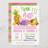 Mädchen Zwei-Ti frutti Geburtstagsfeier Einladung (Vorne/Hinten)