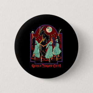 Mädchenabend Hexen Retro Vintage Lustig Erwachsene Button