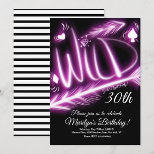 Mädchenabend Neon Wild 40. Geburtstag jedes Alter Einladung