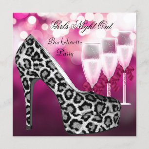 Mädchenabend Rosa Schuhe High Heels Champagner Einladung