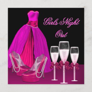 Mädchenabend Rosa Schuhe Hochhackige Champagner Einladung