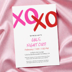 Mädchenabend Rosa XOXO Galentine-Tag Party Einladung