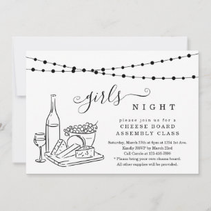 Mädchenabend-Weinverkostung und Käseplatte-Party I Einladung
