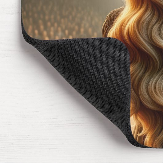 Mädchenabschluss mit flammendem Bad Mousepad (Ecke)