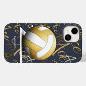 Mädchenace dienen goldenes Volleyball w Textmuster Case-Mate iPhone Hülle (Rückseite (Horizontal))