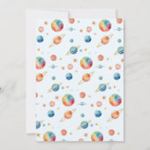 Mädchenastronaut in der Weltraumrakete - Geburtsta Karte (Rückseite)