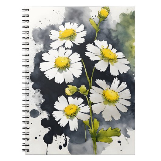 Mädchenauge - Aquarellblumen Notizblock (Vorderseite)