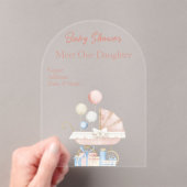 Mädchenbaby-Dusche Clear Akryllische Einladungskar Acryleinladungen (Insitu (Handheld))