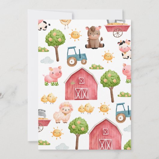 MädchenBaby-Dusche Einladung (Rückseite)