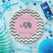 Mädchenbabyduschen-Teller mit Elefanten und Pappteller (Party)