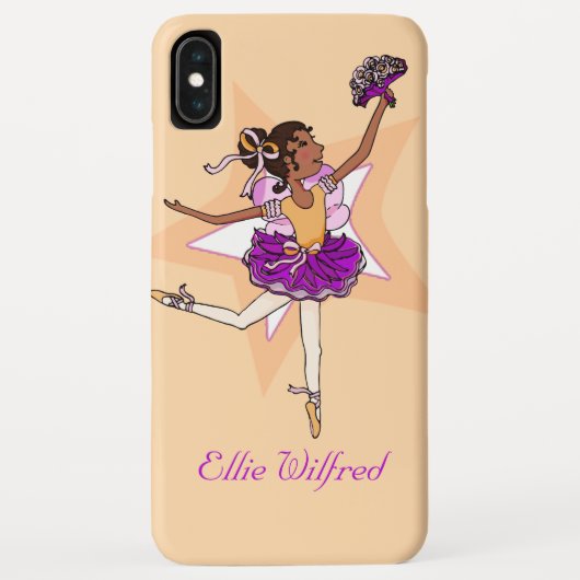 Mädchenballerina pfirsich dunkle Haare Case-Mate iPhone Hülle (Rückseite)