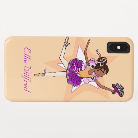 Mädchenballerina pfirsich dunkle Haare Case-Mate iPhone Hülle (Rückseite (Horizontal))