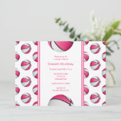 Mädchenbasketball Geburtstag oder Party Einladung (Stehend Vorderseite)