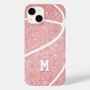 Mädchenbasketball in mit Monogramm rosa Case-Mate iPhone 14 Hülle