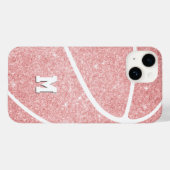 Mädchenbasketball in mit Monogramm rosa Case-Mate iPhone Hülle (Rückseite (Horizontal))