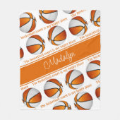 Mädchenbasketballplatz Fleecedecke (Vorderseite)