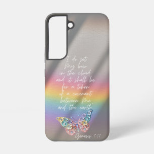 Mädchenbibel-Regenbogen-Foto Florale Schmetterling Samsung Galaxy Hülle