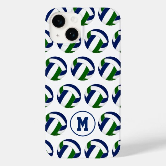 Mädchenblau-grüne Volleyballmuster Case-Mate iPhone Hülle (Rückseite)