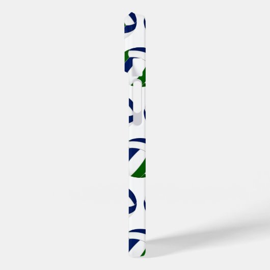 Mädchenblau-grüne Volleyballmuster Case-Mate iPhone Hülle (Rückseite / Links)