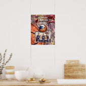 Mädchenblau-Weiße Mannschaftsfarben Foto Basketbal Poster (Küche)